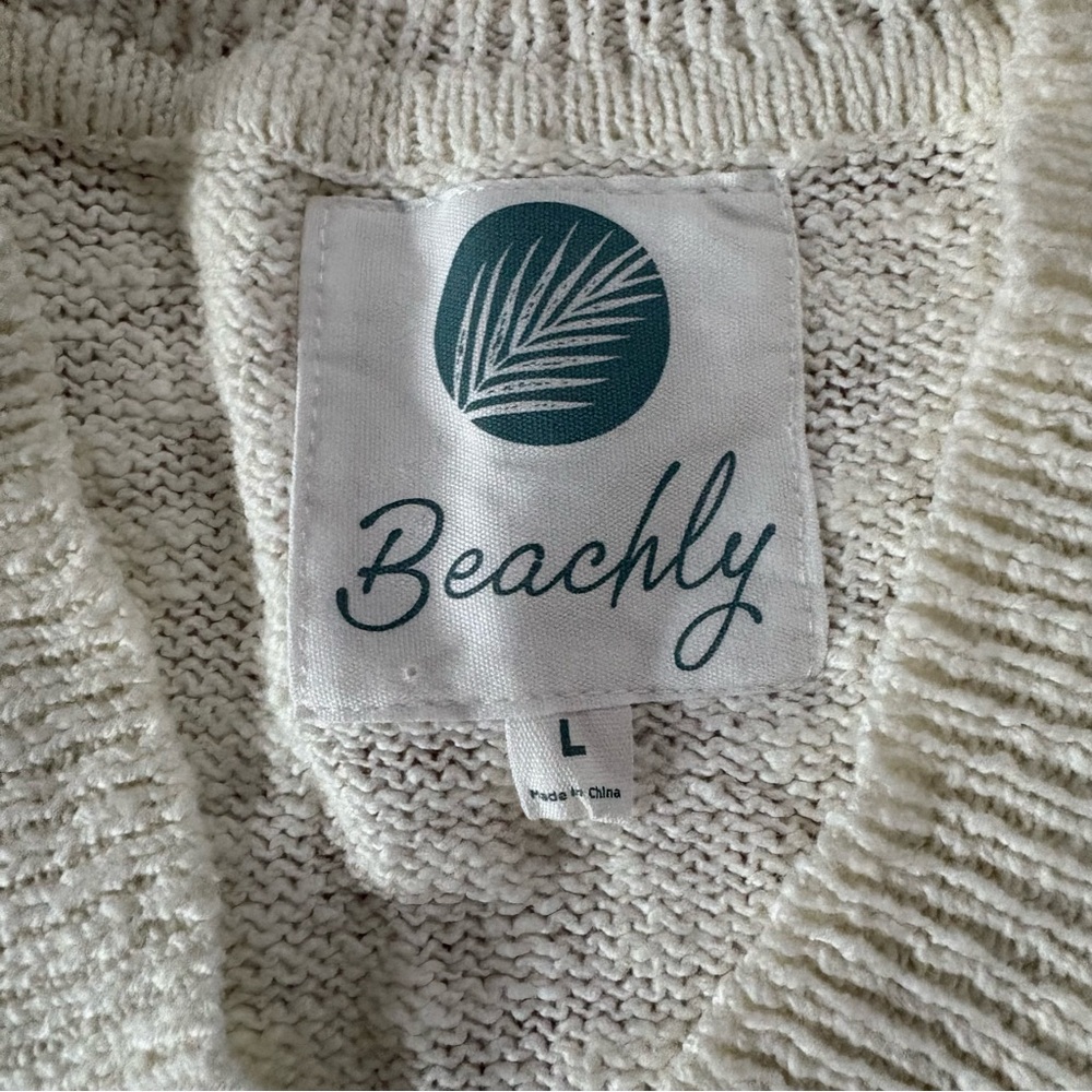 Beachly Palm Trees Bohemian Oversized Lightveight Sweater Size L beachy - Picture 7 of 7